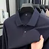 26 Camisas Polo Casual de Manga Larga para Hombre, Color Sólido, Cuello Solapa, Algodón Mercerizado 100%, Gama Alta, para Primavera y Otoño, Ropa de Papá