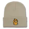 Gorro de Lana Tejido Bordado de Pato Nuevo de Dibujos Animados Transfronterizo para Hombres y Mujeres en Otoño e Invierno Caliente para Exteriores de Moda Versátil Gorro Frío de Poner