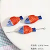 Contas Cerâmicas Criativas de Peixe Pequeno Pintadas à Mão Contas de Cordão Artesanais Contas Soltas Pulseiras Brincos Pingentes DIY Acessórios para Joias