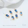 Cobre Revestido Ouro 14K Retangular Incrustado com Zircônia Colorida Dupla Pendente Acessórios de Joia Artesanais DIY Material para Pulseira Colar Pingente