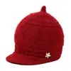 Gorro de invierno para mujer, forrado de polar para abrigar, gorro de punto para mujeres mayores, gorro de punto grueso para personas de mediana edad y mayores para proteger los oídos del frío.