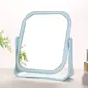 Espejo de escritorio de doble cara, espejo de maquillaje giratorio para escritorio de dormitorio de estudiante, espejo de tocador de mesa portátil para princesa