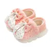 [Liquidación] Zapatos de Algodón para Niños para Otoño e Invierno, Niños y Niñas, Pantuflas de Algodón para Casa de Bebé con Moño de Dibujos Animados, Zapatos de Algodón Engrosados para Niños