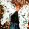 Nueva chaqueta vaquera corta de algodón puro Navidad otoño e invierno estampado 3D personalidad moderna top ajustado para mujer