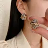 Brincos de Agulha de Prata 925 com Listra Preta e Design Totalmente em Diamante, Estilo Novo Tendência e Único, Popular Online, Exquisitos e Estilosos