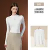 Camisa de Base Yu Zhaolin Gola Meia-Alta Outono Inverno Roupa Íntima Elegante Afinando Manga Longa Top Preto de Alta Qualidade
