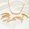 Colgante horizontal en espiral de acero inoxidable dorado de 37 mm de longitud con forma de codo, ideal para hacer pendientes, collares y pulseras, accesorios de joyería al por mayor.