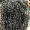 Cuentas pequeñas facetadas de 2 mm, cuentas redondas de ágata negra, cuentas Mimi con ángulo cortado.