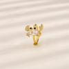 Pinza de oreja de cangrejo con incrustaciones de diamantes, aretes de pinza de personalidad creativa, aretes de círculo lindo para bloguero de comercio transfronterizo