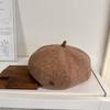 Boina de Lã Versão Pequena para Menina Adequada para Cabeça Pequena Chapéu de Artista Grosso Quente Fofo Chapéu Abóbora Moderno