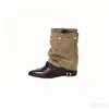 Botines de punta para mujer, nueva colección otoño 2026, estilo retro con hebilla de cinturón y detalles de remaches, estilo europeo y americano, botas negras
