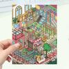 [Nuevo] Pegatina de descompresión de paisaje estéreo 3D con dibujos animados de grafiti, cabina estéreo, escena DIY, Libro Rojo Pequeño