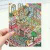 Adesivos de Paisagismo de Cidade Grande de Desenho Animado, Mundo em Miniatura 3D, Livro Vermelho, Descompressão, Cenas DIY, Manual, Atacado