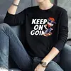 ¡Guau! Camiseta Nueva de Otoño Personalizada de Manga Larga con Cuello Redondo y Estampado Creativo, Camiseta Básica Versátil para Adolescentes