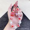 Bolsa de Moda Romántica de Gatito de Caramelo Colorido Llavero Colgante Super Hada Cristal Lanyard para Teléfono Colgante de Perlas