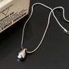 Collar con colgante de gota de agua de estilo minimalista para mujer, cadena larga para sudadera o suéter de otoño e invierno, casual, versátil, lujo accesible, accesorios elegantes