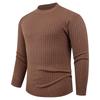 Outono e Inverno 2025 Cruzamento Simples Suéter de Tricô Camada Base Cor Lisa Trançado Gola Redonda Masculino Versátil Casual Jaqueta Suéter