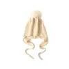 Venta al por mayor transfronteriza 100% Cachemir Protección para los oídos Bola de pelo Gorro de punto de lana de cachemir Lujo accesible Gorro de lana grueso de alta gama