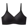 Nova coleção outono e inverno: roupa íntima de seda sem costura, escovada e quente para mulheres, com design push-up para seios pequenos, sem aro e com fecho nas costas. Atacado disponível