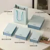 Atacado Solução Completa Textura Azul Armazenamento de Joias Anel Brincos Caixa Criativa Caixa Gaveta para Colar Caixa de Embalagem para Joias