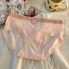 Roupa Íntima de Algodão Puro de Cintura Média para Mulheres Algodão Puro Crotch Antibacteriano e Antibacteriano Popular Menina ins Estudante Amigável à Pele Respirável Sem Costura Calcinha 3-corner