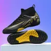 Zapatos de fútbol de caña alta transfronterizos de diseño asimétrico césped AG tacos largos hombres mujeres niños adolescentes estudiantes zapatos de entrenamiento al por mayor