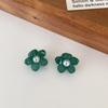 Horquilla de Flor de Zircón Perla Roja Juego de Dos Piezas Hermosa Niña Pequeño Clip para Flequillo Lateral Sencilla Horquilla Pequeña de Flor para Cabello Suelto