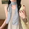 Pañuelo de Cabeza de Seda con Lunares Pequeños Coreano para Mujer 2025 Nuevo Pañuelo de Playa Accesorios Decorativos Bufanda Larga Cinta para el Cabello
