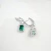 Brincos de Esmeralda Cultivada Prata 925 Super Brilhantes Venda Quente Transfronteiriça Moda Luxo Leve Personalizado Moda Marca Famosa Estilo Ins