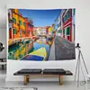 Tapiz Popular Estilo Ins Nórdico con Paisaje de Ventana, Tapiz de Pared Artístico, Decoración del Hogar, Pintura Mural, Tapiz