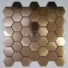 Azulejos Mosaico Hexagonales Pequeños de Acero Inoxidable Metálico Estilo Europeo para Paredes de Fondo Negro Dorado en Entradas de KTV y Bares