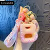 Chaveiro Criativo de Letra com Óleo e Bolinhas Coloridas Flutuantes Delicadas, Adequado para Meninas, Argola de Chaveiro de Bolsa de Casal