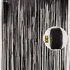 Cortina de seda de lluvia de 1*2 m para decoración de fiestas de cumpleaños y bodas, fondo de pared con borlas, cortina de seda de lluvia ligera para puerta, decoración de Año Nuevo