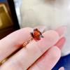 Anillo de citrino imitación natural de venta caliente de bienestar chapado en oro rosa de 18 quilates, piedra Morganita, diamante amarillo ovalado para mujer