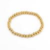 Pulsera popular de Amazon con cuentas de acero inoxidable, pulsera elástica de cuerda de cuero, apilada, con cuentas de acero de titanio, versátil, para mujer