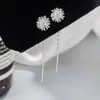 Brincos de Dente-de-Leão Linha Feminina Design de Nicho Sensação de Luxo Brincos com Franjas Novo Estilo 2024 Estilo Temperamento Cool e Indiferente Corrente de Orelha Curta