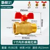 Válvula de Bola 1/2 Pulgada Rosca Interna y Externa, Totalmente de Cobre 3/4 Pulgada Doble Rosca Externa Interruptor de Válvula para Tubería de Agua, Válvula de Gas, Calentador de Agua, Alto Flujo Dn15