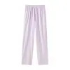 Pantalones Largos de Algodón Puro Cómodos de Verano para Mujer Estilo Delgado de Primavera y Otoño Pieza Única Sueltos Color Sólido Pantalones de Casa Pantalones Casuales para Casa