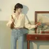 Camisa de Manga Larga con Nuevo Diseño para Mujer Primavera 2026, Top Retro Francés con Manga de Farol, Camisa Holgada Versátil