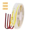 Fita LED Cob Ultra Estreita 3mm de Largura 400 LEDs/Metro 12V Fita LED para Quarto Luz de Fundo Linha Decorativa Fita LED para Carro