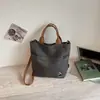 2026 Nuevo Bolso de Hombro de Dibujos Animados Bordados Simple y Artístico para Mujeres, Estudiantes, Compras, Tutorías y Viajes, Bolso Tote