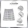 Pijama Transpirable de Algodón Puro para Niñas, Pantalones Perezosos de Verano para Casa que se Pueden Usar Afuera Pantalones a Cuadros, Pantalones Cortos Versátiles para Mujer con Bolsillos de Doble Solapa