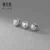 Plata S925 Corte Láser Cuentas de Tambor de Agujero Grande 8 mm Cuentas Espaciadoras para Pulsera de Mano DIY Manual Material Tejido con Cuerda Cuentas Sueltas S1060