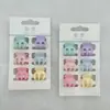 Conjunto de 6 presilhas de cabelo pequenas em cores de doce, cor de café, transparentes, em formato de abóbora, formato de nuvem e formato quadrado para crianças