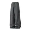 Calça de Trabalho Casual Resistente à Água para Homens, Calça Funcional de Paraquedista para a Primavera, Marca Tendência, Caimento Solto Texturizado, Calça Longa Curvada
