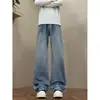 Detalhes Raros com Strass + Jeans Masculino de Estoque Limpo Corte Justo Calça Casual da Alta Rua Americana Tendência