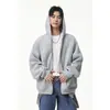 Nuevo cárdigan casual holgado con diseño de rayas retro americano, peso pesado, para Otoño/Invierno 2026 - Ropa exterior de algodón de 400G
