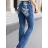 Jeans Europeos y Americanos de Mujer 2026 Corte Delgado Favorecedores para el Trabajo Estilizados Bordados Pantalones Largos de Campana