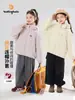 Cárdigan de Primavera Haru para Niñas Top 2026 Nuevo de Primavera Versátil para Exteriores Chaqueta con Capucha Bordada para Niños