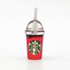 Copo de palha mini simulação casa de bonecas artesanal diy resina jóias acessórios decoração hairpin creme cola chaveiro